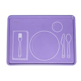 CHAMOS Silicone Placemats for Toddlers and Kids - Montessori Placemat - Non-Slip - Single (Lavander)