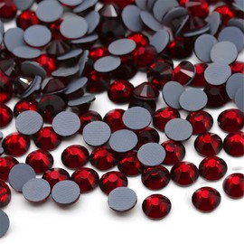 Hotfix Rhinestones Flatback Glass Rhinestone 6000PCS SS6 1.9-2.0MM Round Gems for Nails Art Glitter Crystals Stone DIY Bags Clothes Shoes (Dark Red)