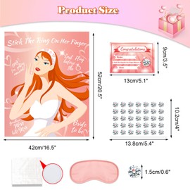 HOWAF Hen Party Games for Adults, Hen Do Games, Pin The Ring On The Bride for 35 Players, Bridal Shower Games, Girls Night Games, Hen Party Accessories Decorations