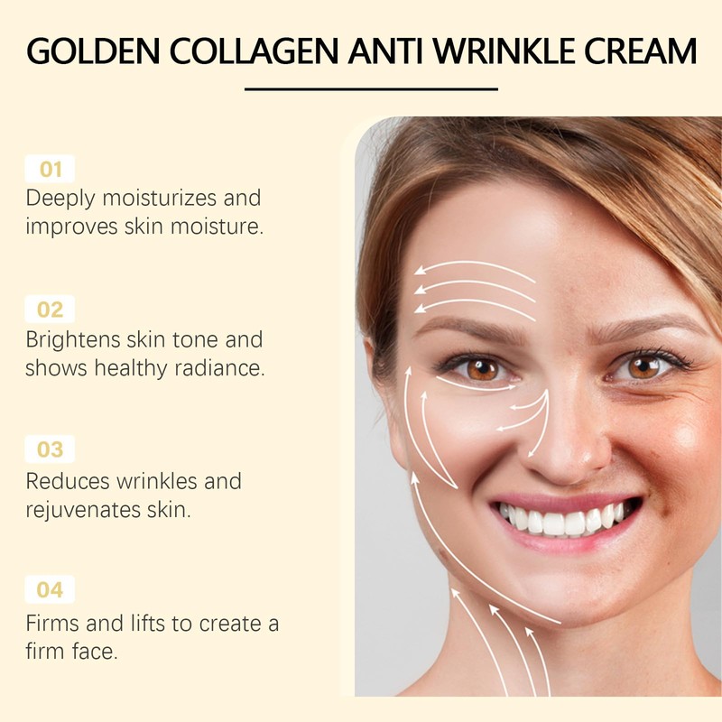 Gold Collagen Anti-Wrinkle Cream, 50 GM, Hydrating, Moisturizing, Firming, Revitalizing