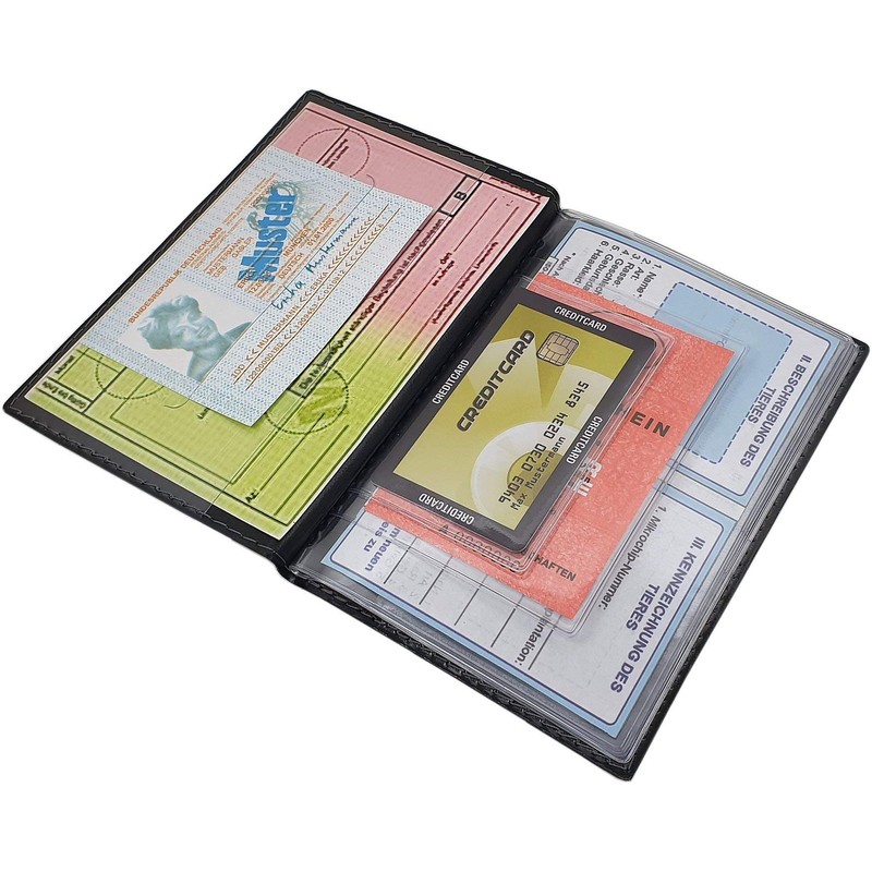 myledershop Large Elegant ID Folder 18 Compartments MJ-Design-Germany Made in