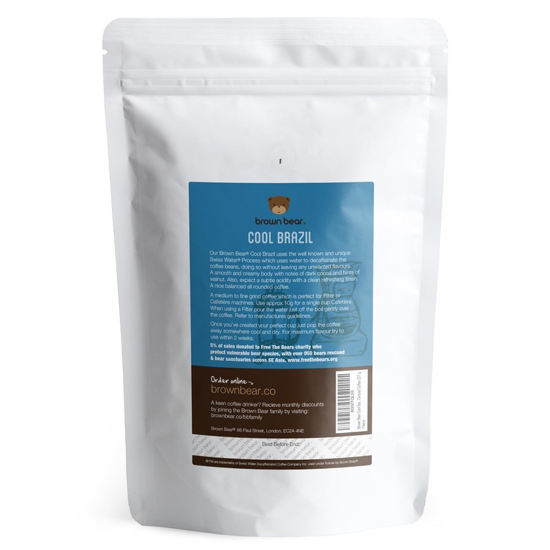 Decaffeinated Brazilian Ground Coffee 227g - For French Press Cafetiere
