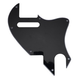 Musiclily Pro 7 Holes Guitar Pickguard for Fender F-Hole Hybrid Tele Style Electric Guitar, 3Ply Black