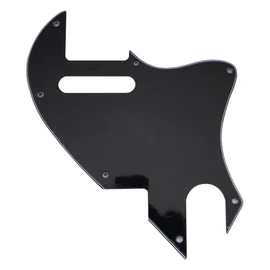 Musiclily Pro 7 Holes Guitar Pickguard for Fender F-Hole Hybrid Tele Style Electric Guitar, 3Ply Black