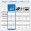 USB 3.0 to Dual HDMI Adapter, USB-A to HDMI Splitter