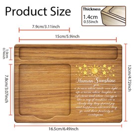 GOMAKERER Sticky Note Holder, Human Sunshine Wood Memo Holder Colored Sun Stars Note Organizer Self-Stick Note Pad Holders Wooden Office Decor for Office Desk Gift, 6.5x4.72x0.59 Inch