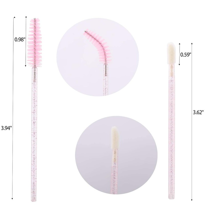 Tbestmax 200 Disposable Mascara Wand and Lipstick Applicator Wands Crystal