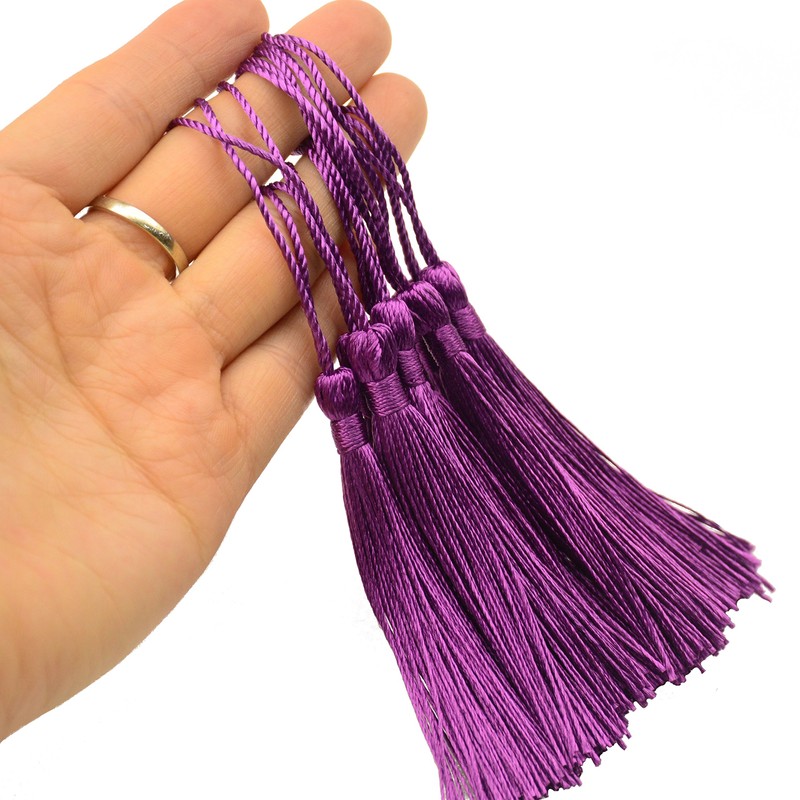 Makhry 100pcs 13cm/5 Inch Silky Floss Bookmark Tassels with 2-Inch