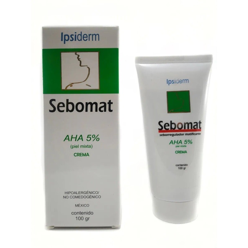 Crema Facial Sebomat Aha Control Brillo Grasa Piel Mixta Ipsiderm