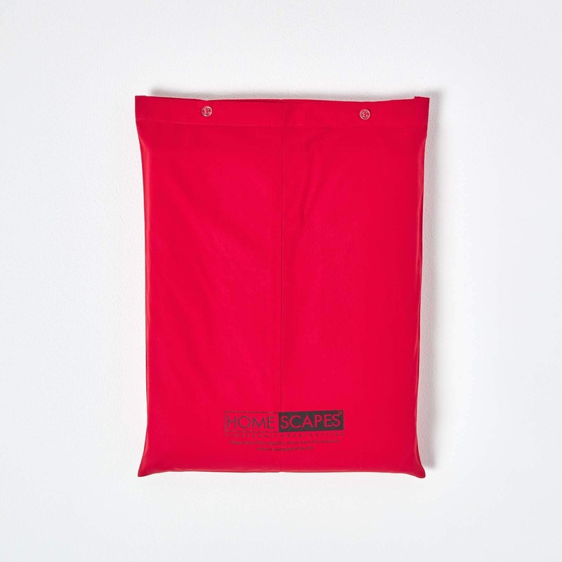 HOMESCAPES Red Deep Fitted Sheet (12”) Small Double 200 TC