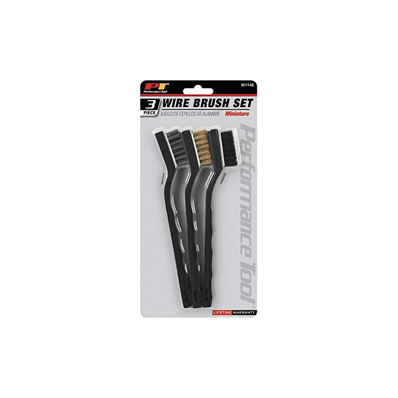 Performance Tool W1148 Miniature Brass, Nylon and Stainless Steel Brush