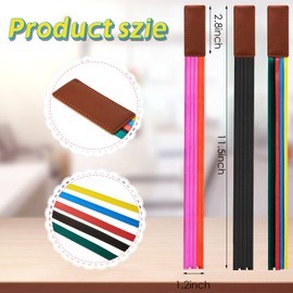 Outus 3 Pieces Bible Ribbon Bookmark Markers Artificial Leather Bookmark with Colorful Ribbons for Books(Simple Style,Retro Colors Ribbon)