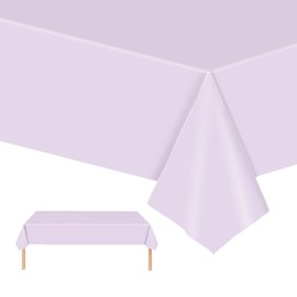 Pastel Purple Table Cloth Table Cover,54x108 Inch Purple Party Tablecloth Tablecover,Pale Purple Plastic Waterproof Table Cloth Party Table Decorations for Kids Adult Birthday Wedding Baby Shower