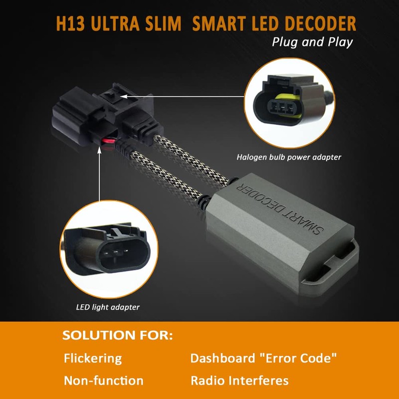 Bestview H13 9008 Canbus Decoder Kits Compatibility Anti Flickering Resistor