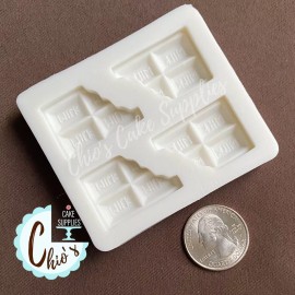 Unbranded Mini Milk Chocolate Bar Silicone Mold, 4 cavities