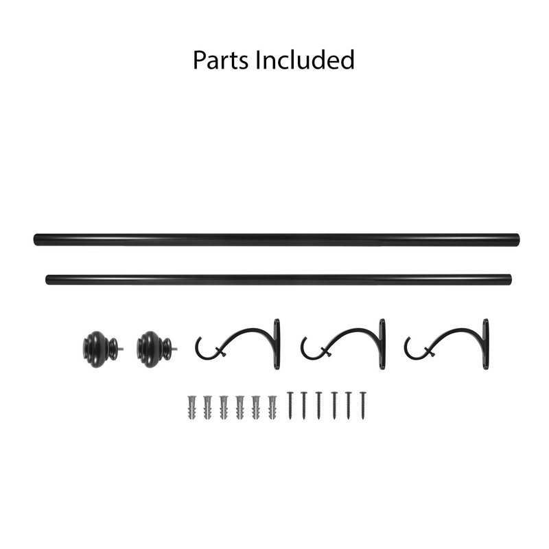Decopolitan 1" Urn Curtain rod set, 18 to 36-Inch, Light