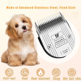 YAZIYIR 5F Professional Blade, Compatible with WAHL Arco, Bravura, Chromado, Creativa, Figura, and Motion Pet, Dog, and Horse Clippers, Silver.