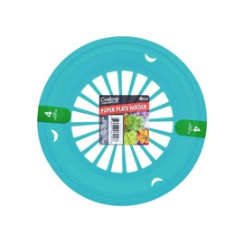Cooking Concepts Sturdy Blue Vented Paper Plate Holder - 4 Pack (10'' Diameter)