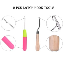 Puzamen Latch Hook Pillow Kits Butterfly Crochet Yarn Cushion Colour Pre-Printed Canvas Rug Needlework DIY Pillowcase Hook and Latch Kit for Adults Beginner Home Arts Crafts Sofa Decoration