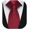 HISDERN Men's Tie Slim Plain Silk Ties for Men Classic
