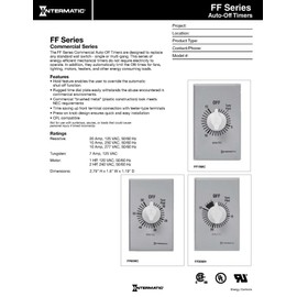 Intermatic FF6H 6-Hour Spring Loaded Wall Timer, Plastic with Brushed Metal Effect