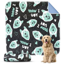 Dry Paws - I Woof You Puppy Pads - Accident Proof - Ultra Absorbent - Washable Dog Pee Pads - Multi-Purpose Protection - Waterproof Dog Mats for Floors - 28" x 32" Medium (M)