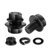M6 x 10mm Flanged Hex Head Bolts, Nuts, Flat &