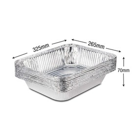 Large Disposable Aluminium Foil Trays Containers for Baking Roasting Broiling Cooking Food Storage & More Gastronorm Half Size Pans 32 x 26 cm Pack of 10