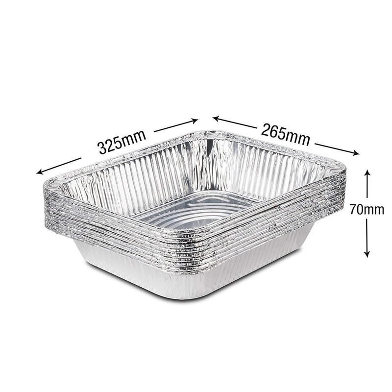 Large Disposable Aluminium Foil Trays Containers for Baking Roasting Broiling