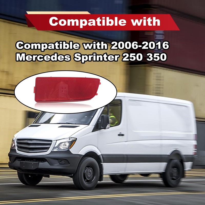 KEVWR Front Bumper Reflector Compatible with 2006-2016 Mercedes Sprinter 250