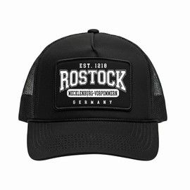 UGLYSHIRT Rostock College City Cap | Adjustable Baseball Cap Men - Hat with Baltic Sea Cover - Black Peaked Cap in Urban Streetwear Look