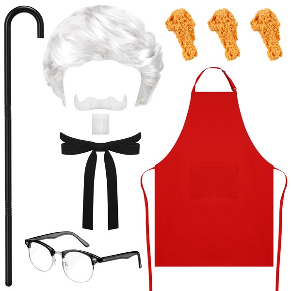 WGXX Old Man Costume Accessories Set Include 3 Fake Fried