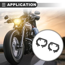 Motoforti H7 LED Headlight Bulb Holder Adapter Socket, Base Holders Clip for Honda CBR 600rr, Plastic, Black, 2pcs