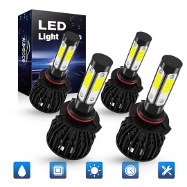 AUIMSOCO 9006 9005 LED Combo Headlight Kit High Low Beam Bulbs 6500K Bright Cool White 4X