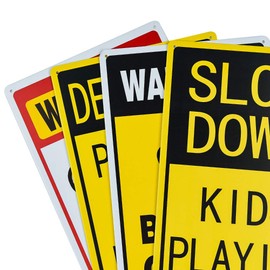 dojune-2-Pack 24 Hour Video Surveillance Sign, No Trespassing Aluminum Warning Sign, 12x8 Inches Indoor/Outdoor Use for Home Business CCTV Security Camera, UV Protected & Waterproof