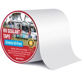 CHUANGSEED RV Roof Tape White, 6 Inch X 50 Feet, Sealant Patch Repair for Camper, Trailer, Stop Leaks, UV-Resistant, Weatherproof, Boat