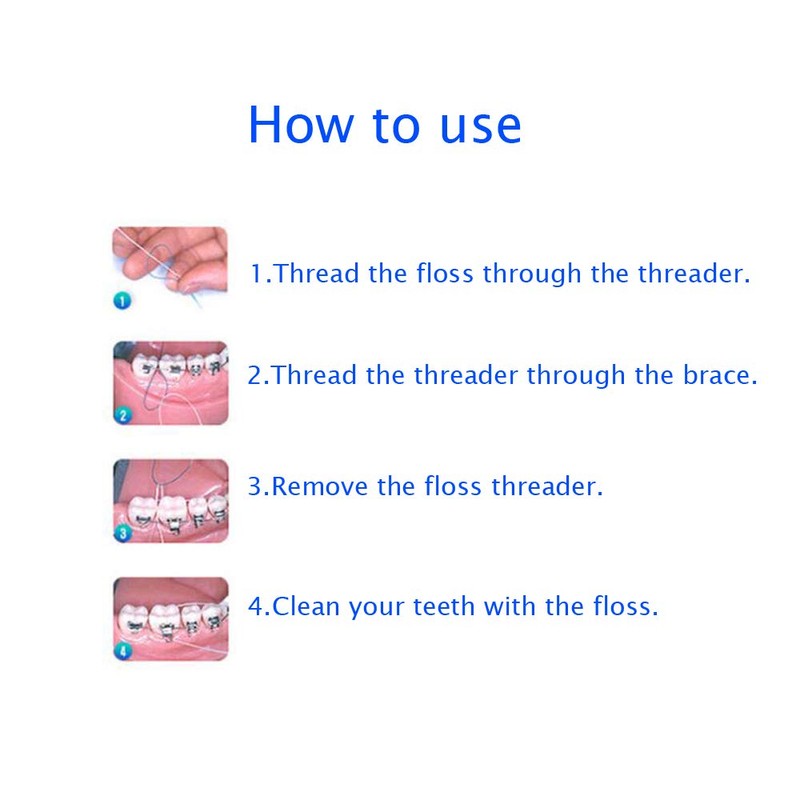 EasyHonor Dental Floss Threaders for Braces, Bridges, and Implants,Green, 210