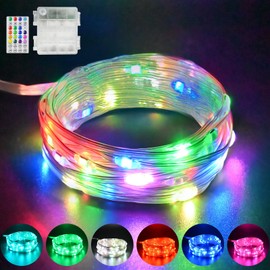 Fairy Lights 16.4FT 50 Led 16 Color Changing String Lights, Battery Operated with Remote Control twinkle Lights, Waterproof for Indoor Outdoor Decorations-Perfect for Christmas,Parties,Gardens