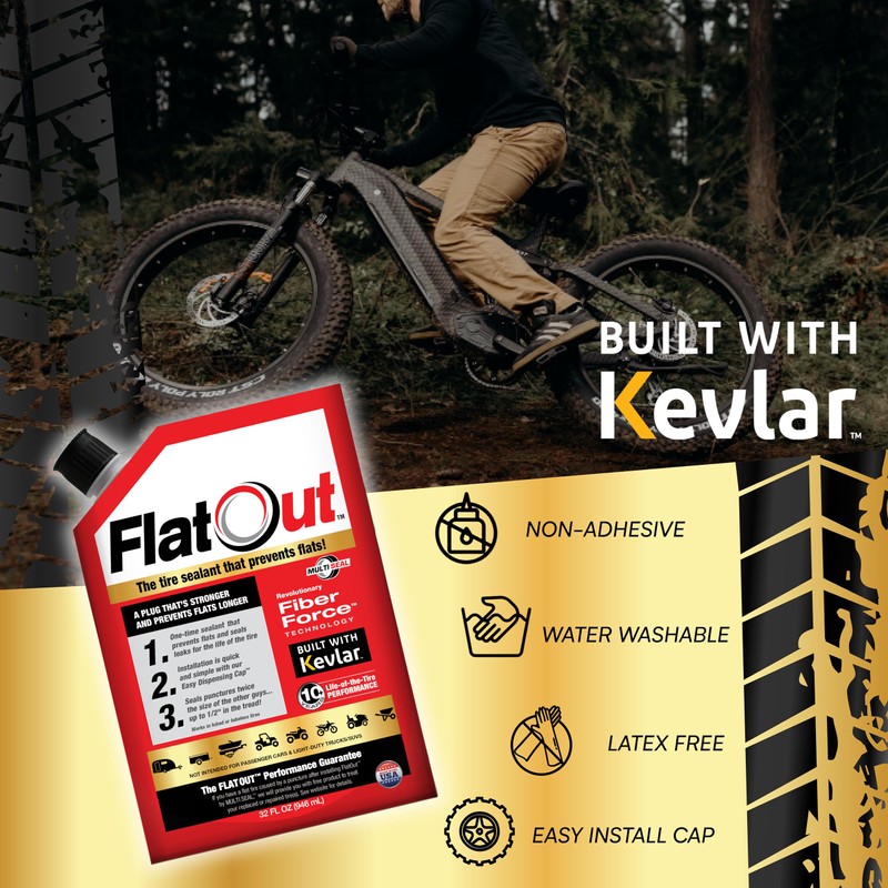 FlatOut Multi-Purpose Tire Sealant - Prevents and Repairs Flat Tires,