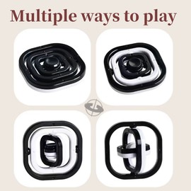 Yeefunjoy Fidget Toy 3D - Infinite Fidget Toys Gift for Kids Adults Elders, Anxiety Relief Killing Time Fidget Toy. Development Toy, black and white 3D Fingertip Toys for ADHD Autism