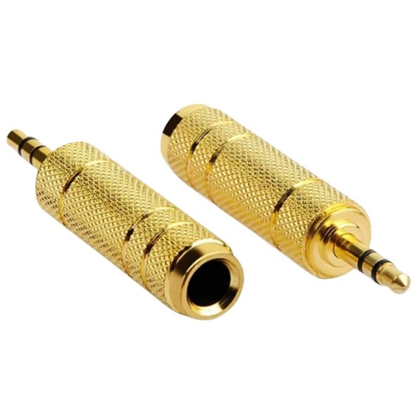 XSAJU Conversion Adapter Conversion Plug 3.5mm 6.35mm Stereo Plug Gold