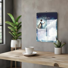 Birthday Calendar Undated Birthday Planner Wall Calendar A5 Perpetual Year-Independent Calendar Birthday Overview for Hanging Design Zodiac Sign Astrology