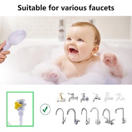 Portable Shower Head, Bath Tap Shower Attachment, 1.3M Pet Shower Sprayer Hand Held Hose for Bath, Sink and Pet Washing