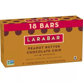 LÄRABAR Larabar Peanut Butter Chocolate Chip Snack Bars 18 Count Healthy Vegan Snacks