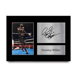 HWC Trading A4 Deontay Wilder Gifts Printed Signed Autograph Picture for Boxing Memorabilia Fans - A4