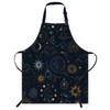 Smooffly Sun Moon Star Apron,Adjustable Neck Bib Apron for Men