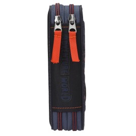 Depesche 13332 Adventure World Filled 2-Compartment Pencil Case in Dark Blue, with Spider Motif and 3D Effect, Pencil Case with Coloured Pencils, Ruler, Set Square and Much More