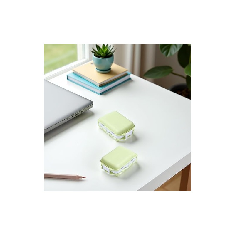 1Pc Green Travel Pill Case Pill Container, Three-Layer 8 Compartments