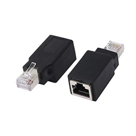 CERRXIAN RJ45 Ethernet LAN Male to Female Cat5 / Cat5e / Cat6 Crossover Adapter(2-Pack),Black (Straight)