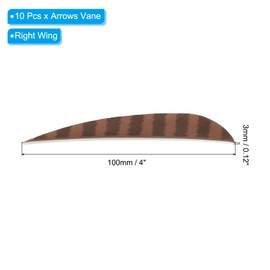 PATIKIL Shield Cut Vanes, 10 Pack 4 Inch Arrow Fletch Turkey Feather Fletch Right Wing Fletching for DIY Target Shooting, Brown